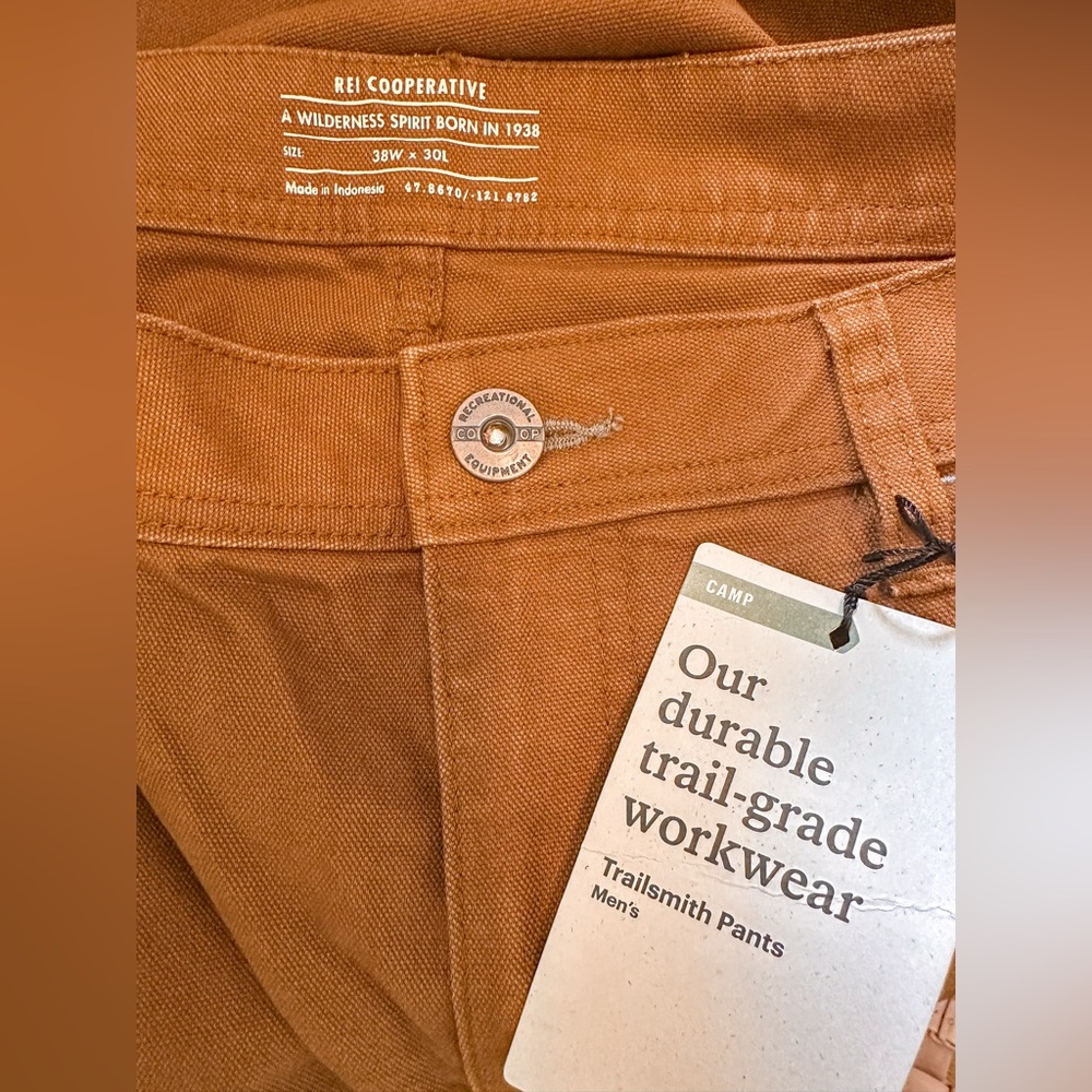 REI Men's Trailsmith Pant in Walrus Brown 38x30 NWT - Picture 6 of 12